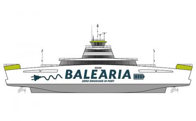 Baleària presenta un ferry híbrido diésel-eléctrico para su línea Ibiza-Formentera