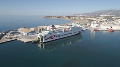  Trasmediterránea presenta el ferry Ciudad de Granada en el puerto de Motril 