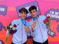  Noel y Diego Domínguez. palistas del Club Breogán de O Grove, medalla de bronce en C2 1.000m Sub-23 del Campeonato del Mundo