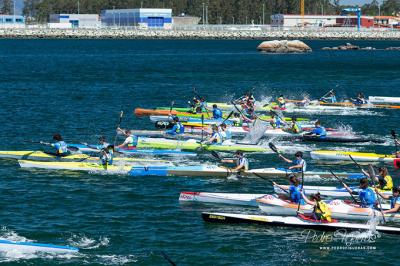 Cambados y Ría de Aldán vencen en la  tercera regata de la liga gallega de kayak de Mar