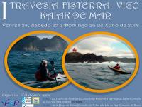 La FG de Piragüismo junto con el Club Kayak de Mar Illas Atlánticas organiza la I Travesía Fisterra – Vigo.