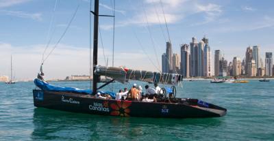 El viento ha faltado a la cita en el estreno de la Sea Dubai RC 44 Gold Cup